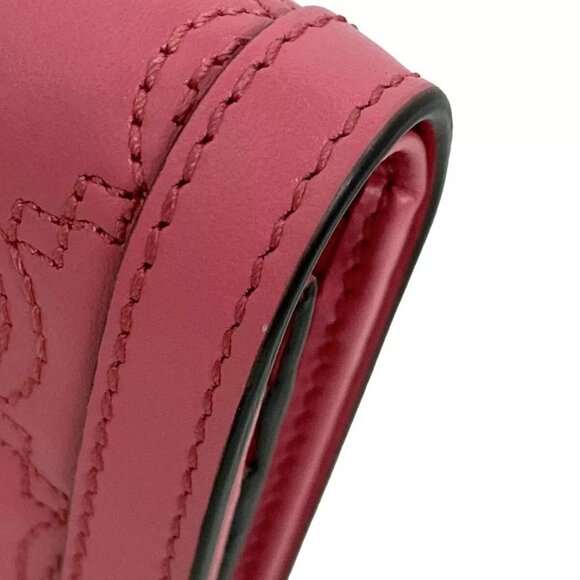 Auth GUCCI GG Matelasse Card Case Wallet Pink Leather Bifold Wallet 613-101224 - Picture 6 of 12